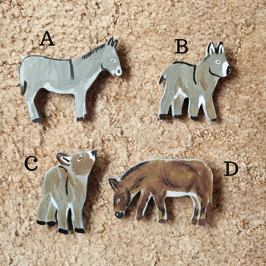 Wooden Donkey Magnets