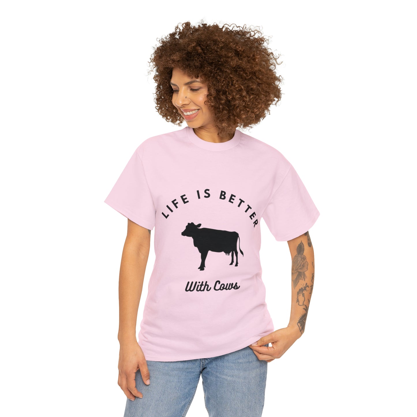 Life is Better With Cows - Unisex Heavy Cotton Tee