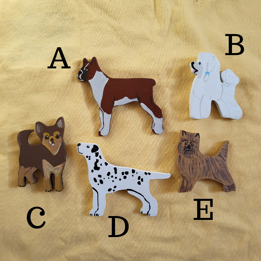 Wooden Dog Magnets Collection 3