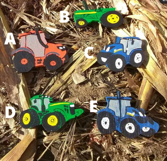 Green and Blue or Orange Tractors
