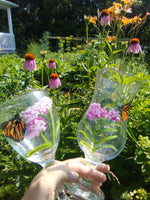 Monarch Butterfly Wine Glass